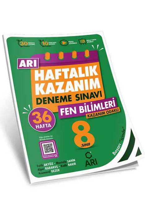 8. Sınıf Fen Bilimleri Arı Haftalık Kazanım Deneme Arı Yayıncılık