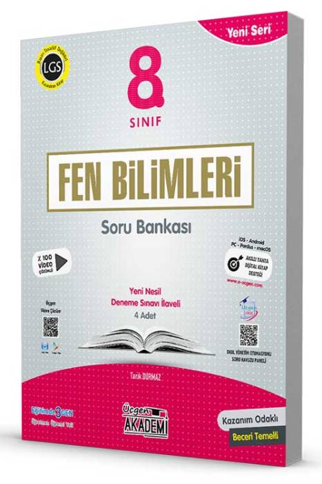 8. Sınıf Fen Bilimleri Soru Bankası + 4 Deneme Sınavı İlaveli Üçgen Akademi Yayınları