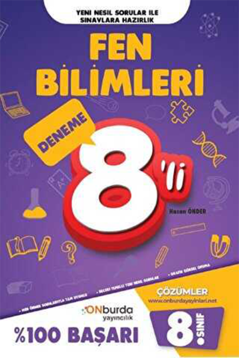 8. Sınıf Fen Bilimleri Yeni Nesil Branş Denemeleri Onburda Yayınları