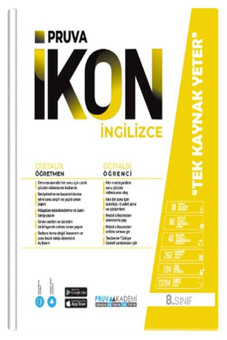 8. Sınıf İngilizce İkon Konu Anlatımlı Pruva Akademi Yayınları