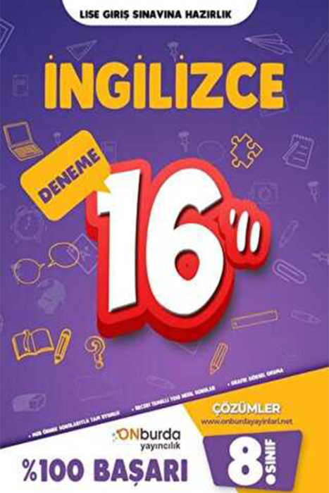 8. Sınıf İngilizce Yeni Nesil Branş Denemeleri Onburda Yayınları