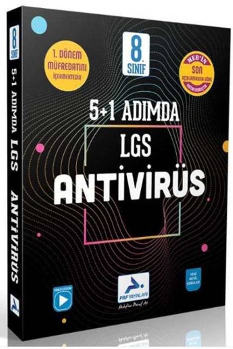 8. Sınıf LGS 1. Dönem 5 + 1 Adımda Antivirüs Deneme Paraf Yayınları