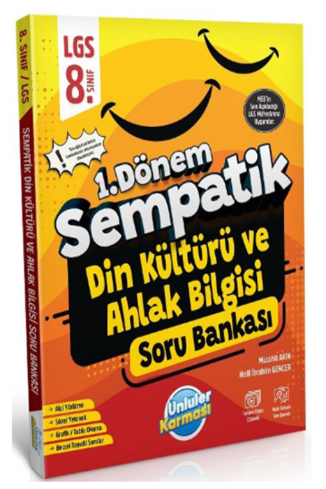 8. Sınıf LGS 1. Dönem Din Kültürü ve Ahlak Bilgisi Sempatik Soru Bankası Ünlüler Yayınları