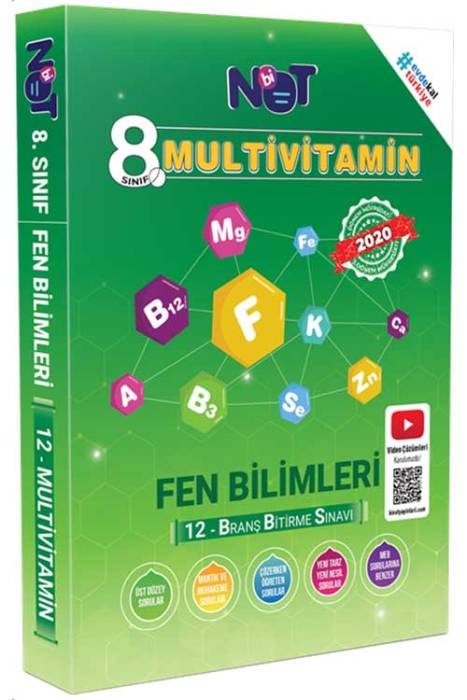 8. Sınıf LGS 1. Dönem Fen Bilimleri Multivitamin 12 Branş Bitirme Sınavı BiNot Yayınları