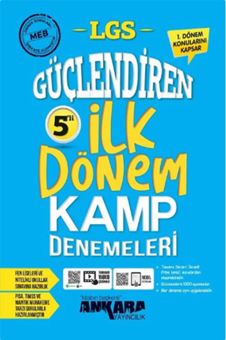 8. Sınıf LGS 1. Dönem Güçlendiren 5 li İlk Kamp Denemeleri Ankara Yayıncılık