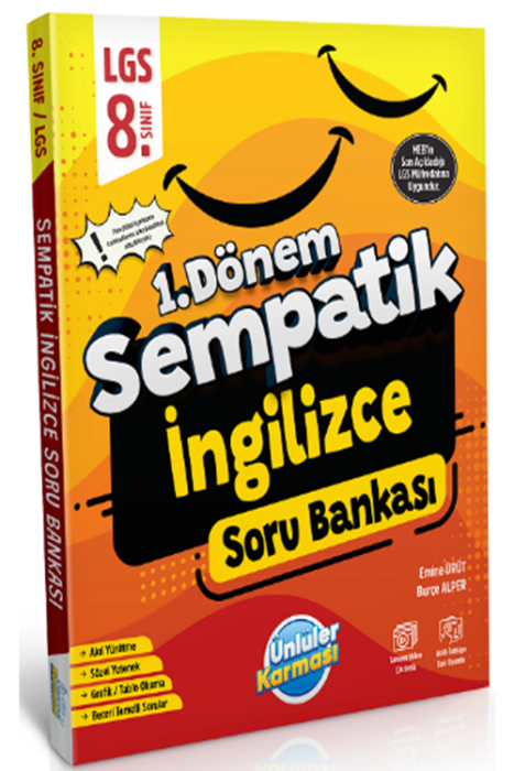 8. Sınıf LGS 1. Dönem İngilizce Sempatik Soru Bankası Ünlüler Yayınları