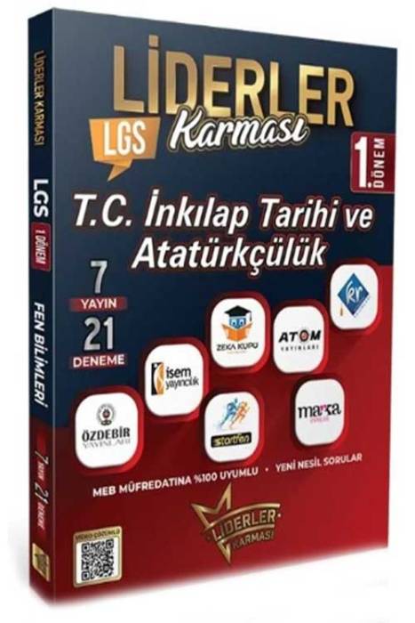 8. Sınıf LGS 1. Dönem TC İnkılap Tarihi ve Atatürkçülük 7 Yayın 14 Deneme Çözümlü Liderler Karması