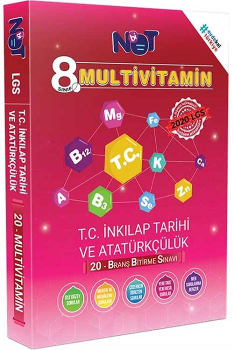 8. Sınıf LGS 1. Dönem T.C. İnkılap Tarihi ve Atatürkçülük Multivitamin 20 Branş Bitirme Sınavı BiNot Yayınları