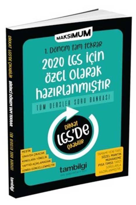 8. Sınıf LGS 1. Dönem Tüm Dersler Maksimum Soru Bankası Tambilgi Yayınları