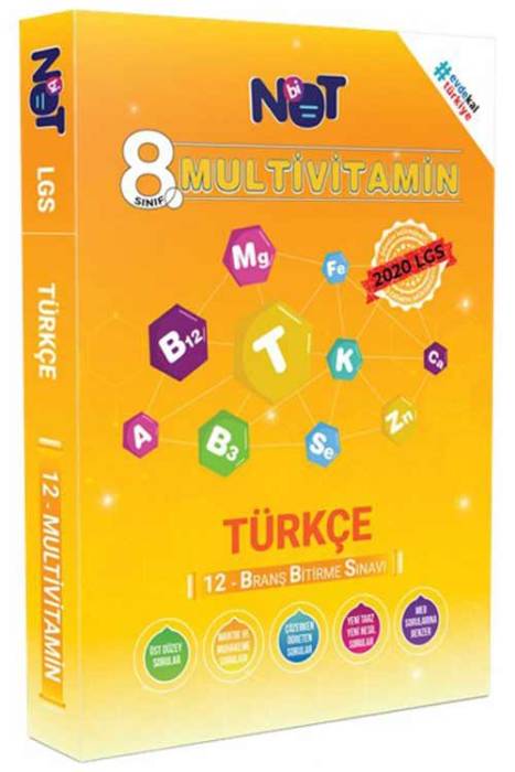 8. Sınıf LGS 1. Dönem Türkçe Multivitamin 12 Branş Bitirme Sınavı BiNot Yayınları