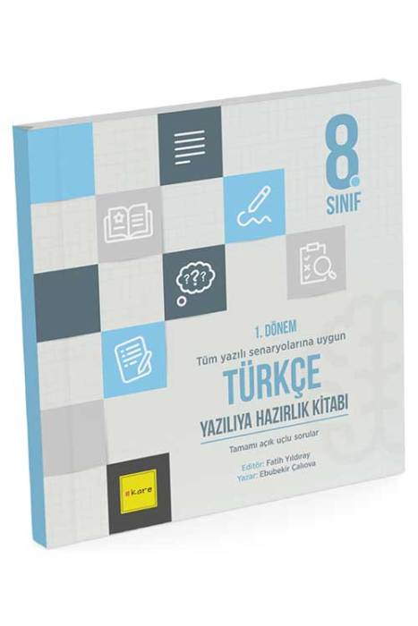 8. Sınıf LGS 1. Dönem Türkçe Yazılıya Hazırlık Kitabı Kare Yayınları