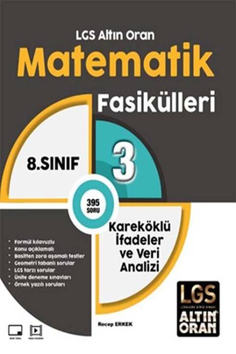 8. Sınıf LGS Altın Oran Matematik Fasikülleri 3 Kareköklü İfadeler ve Veri Analizi Palme Yayınevi