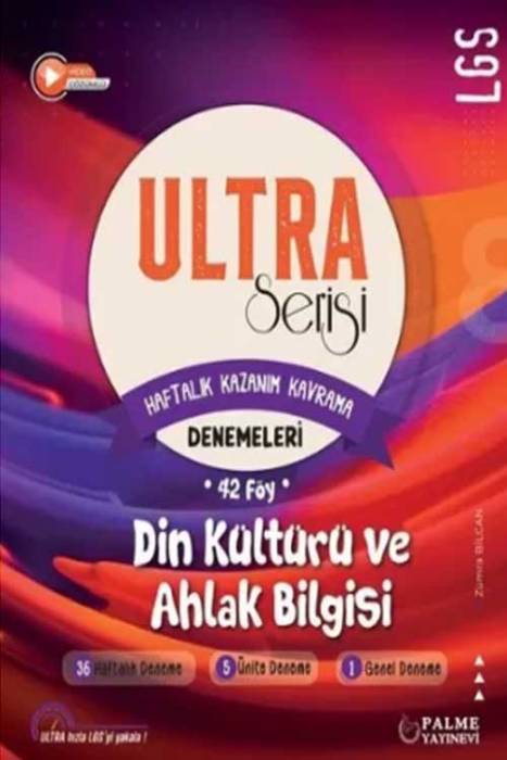 8. Sınıf LGS Din Kültürü ve Ahlak Bilgisi Ultra Haftalık Kazanım Kavrama 42 Deneme Palme Yayınevi