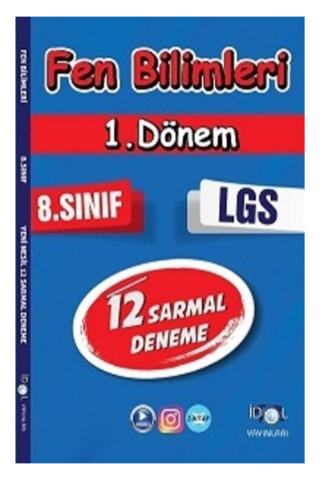 8. Sınıf LGS Fen Bilimleri 1. Dönem 12 li Sarmal Deneme İdol Yayınları