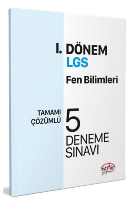 8. Sınıf LGS Fen Bilimleri 1. Dönem 5 Deneme Çözümlü Editör Yayınları