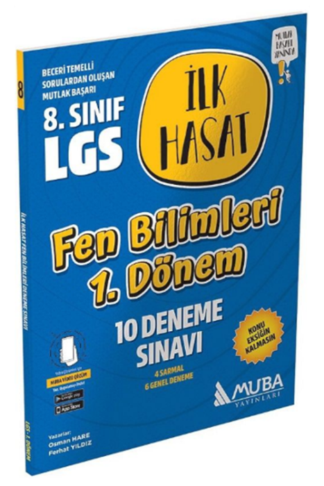 8. Sınıf LGS Fen Bilimleri 1. Dönem İlk Hasat 10 Deneme Muba Yayınları