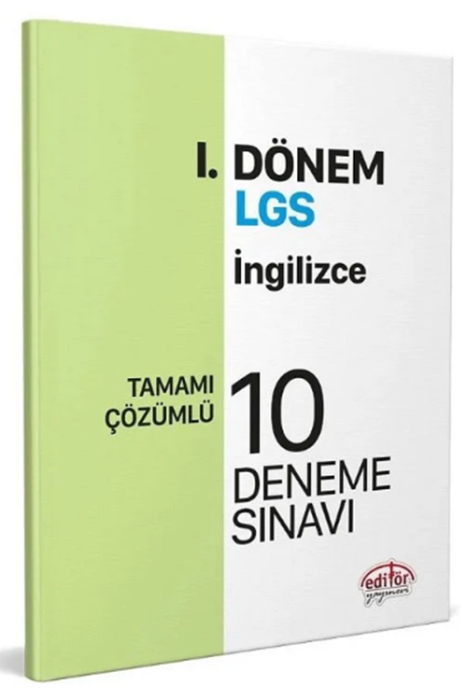 8. Sınıf LGS İngilizce 1. Dönem 10 Deneme Çözümlü Editör Yayınları