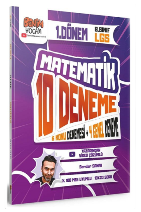 2023 8. Sınıf LGS Matematik 1. Dönem 10 Deneme Video Çözümlü Benim Hocam Yayınları