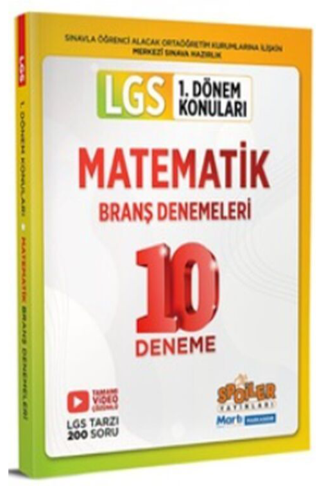 8. Sınıf LGS Matematik 1. Dönem 10 lu Branş Deneme Spoiler Yayınları