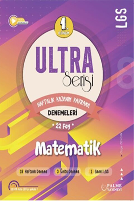 8. Sınıf LGS Matematik 1. Dönem Ultra Serisi Denemeleri Palme Yayınevi