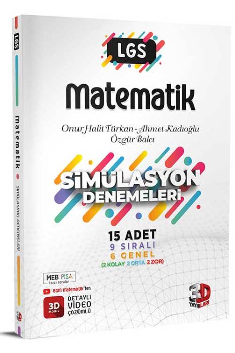 8. Sınıf LGS Matematik Simülasyon 15 Deneme 3D Yayınları