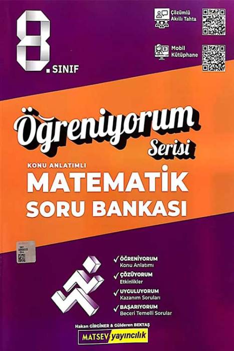 8. Sınıf LGS Öğreniyorum Serisi Matematik Soru Bankası / Konu Anlatımlı Matsev Yayıncılık