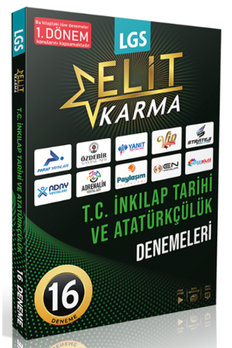 8. Sınıf LGS TC İnkılap Tarihi ve Atatürkçülük 1. Dönem Elit Karma 16 lı Deneme Paraf Yayınları