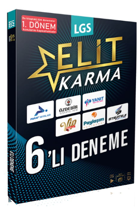 8. Sınıf LGS Tüm Dersler 1. Dönem Elit Karma 6 lı Deneme Video Çözümlü Paraf Yayınları