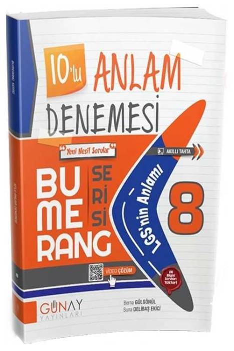 8. Sınıf LGS Tüm Dersler Bumerang 10 lu Anlam Denemesi Günay Yayınları