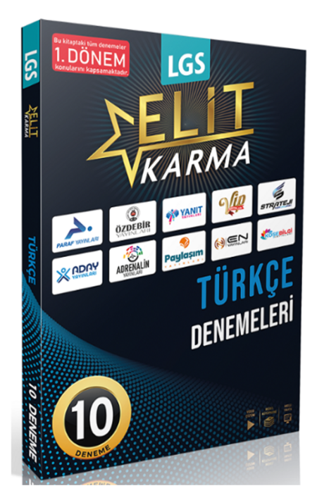 8. Sınıf LGS Türkçe 1. Dönem Elit Karma 10 lu Deneme Paraf Yayınları