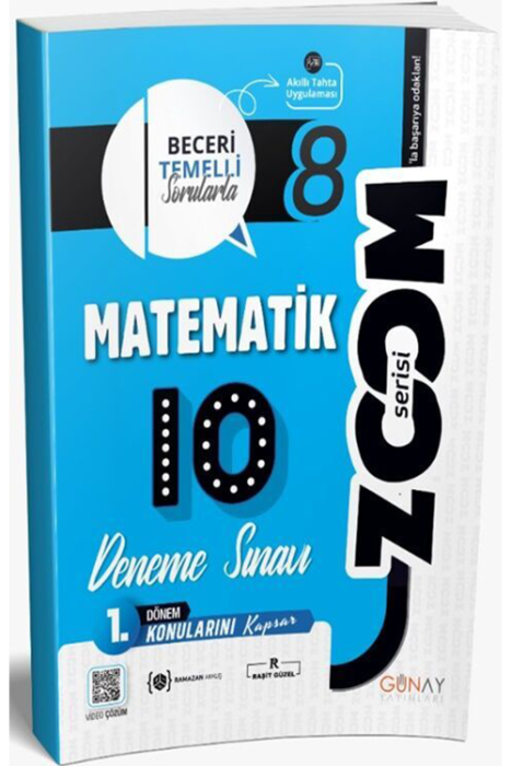 8. Sınıf Matematik 1. Dönem 10 lu Zoom Serisi Deneme Sınavı Günay Yayınları