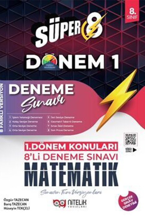 8. Sınıf Matematik Süper 1. Dönem 8 Li Deneme Nitelik Yayınları