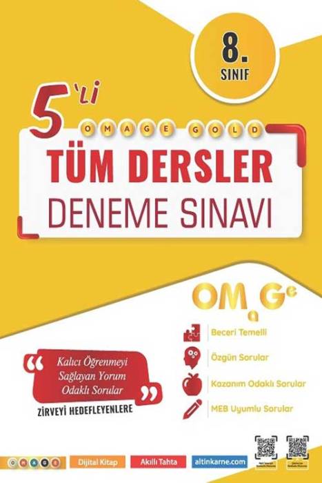 8. Sınıf Omage Gold Tüm Dersler Deneme Sınavı Omage Yayınları