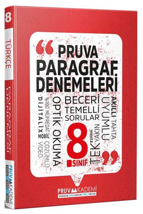 8. Sınıf Paragraf Deneme Pruva Akademi Yayınları