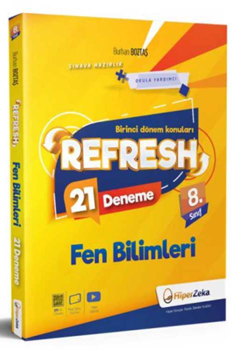 8. Sınıf Refresh Fen Bilimleri 21 Deneme LGS 1. Dönem Konuları Hiper Zeka Yayınları