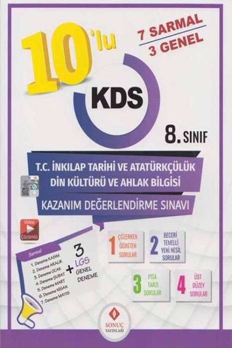 8. Sınıf T.C. İnkılap Tarihi ve Atatürkçülük Din Kültürü ve Ahlak Bilgisi 10 lu Kazanım Değerlendirme Sınavı Sonuç Yayınları