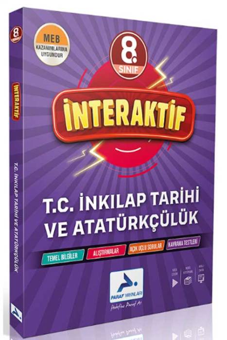 8. Sınıf TC İnkılap Tarihi ve Atatürkçülük İnteraktif Soru Bankası Paraf Yayınları