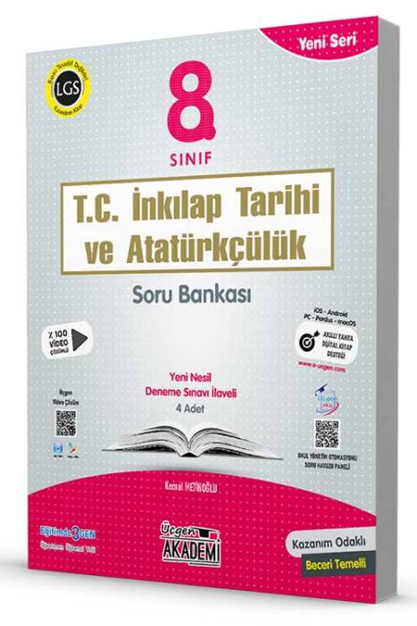 8. Sınıf T.C İnkılap Tarihi ve Atatürkçülük Soru Bankası + 4 Deneme Sınavı İlaveli Üçgen Akademi Yayınları