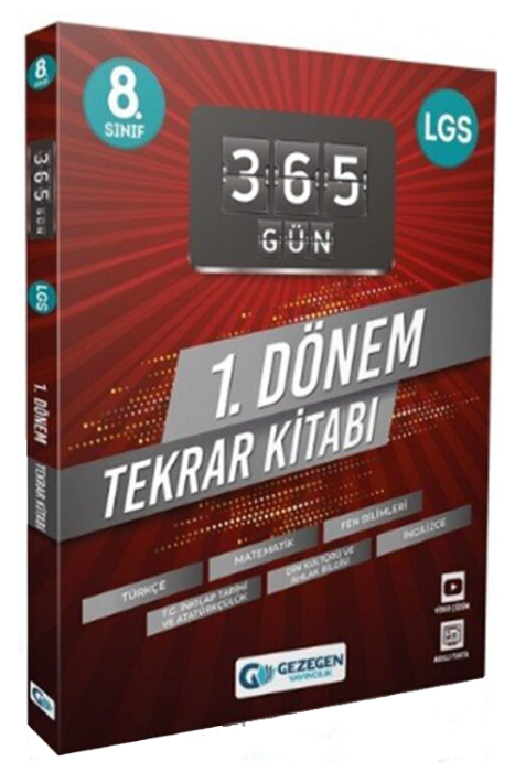 8. Sınıf Tüm Dersler 365 Gün 1. Dönem Tekrar Kitabı Gezegen Yayınları