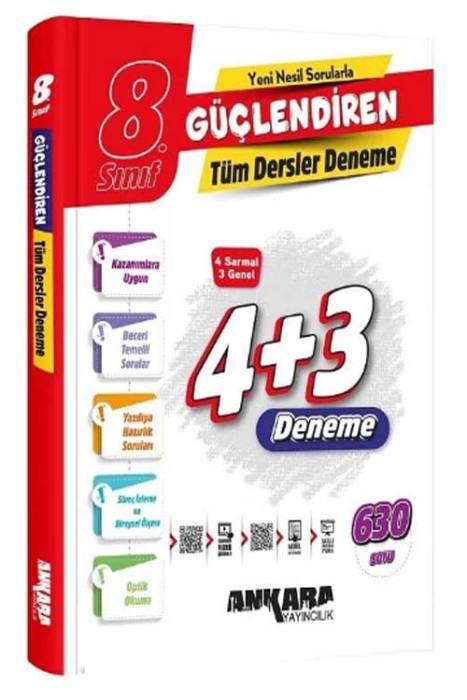 8. Sınıf Tüm Dersler Güçlendiren 4+3 Deneme Ankara Yayıncılık