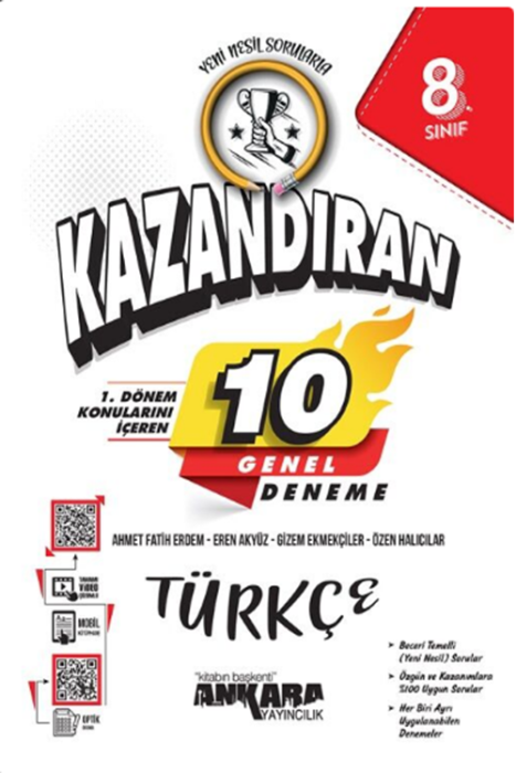 8. Sınıf Türkçe 1. Dönem Kazandıran 10 Deneme Ankara Yayıncılık