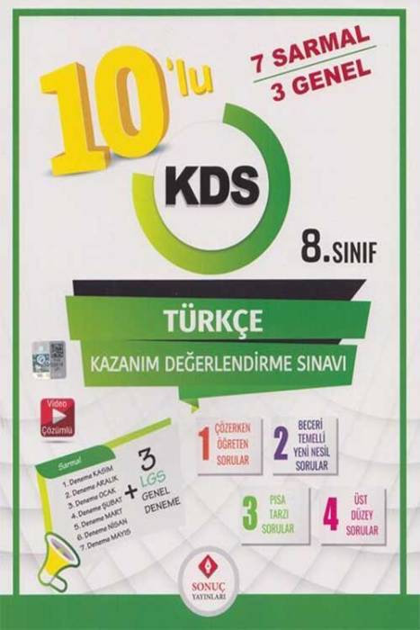 8. Sınıf Türkçe 10 lu Kazanım Değerlendirme Sınavı Sonuç Yayınları