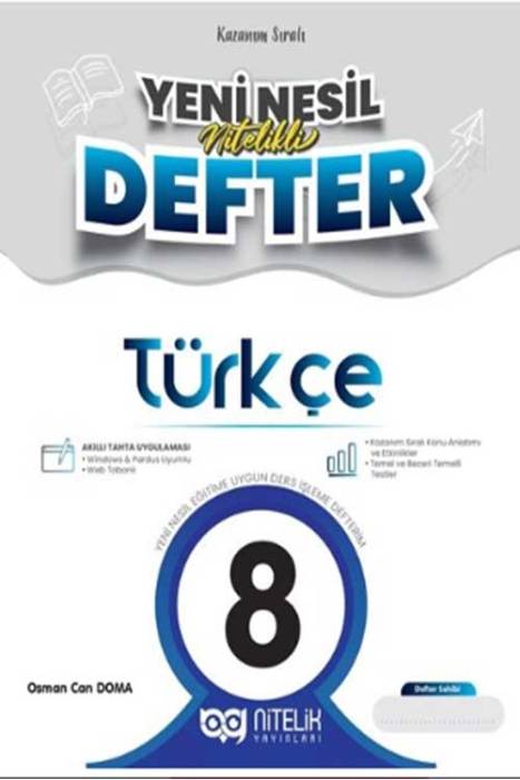 8. Sınıf Türkçe Yeni Nesil Nitelikli Defter Nitelik Yayınları