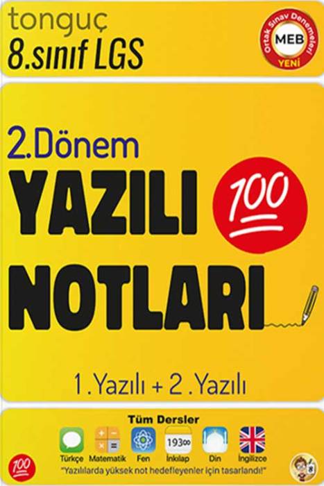 8. Sınıf Yazılı Notları 2. Dönem 1 ve 2. Yazılı Tonguç Akademi Yayınları