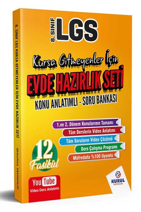 8.Sınıf LGS Kursa Gitmeyenler İçin Evde Hazırlık Seti Konu Anlatımlı Soru Bankası Kurul Yayıncılık