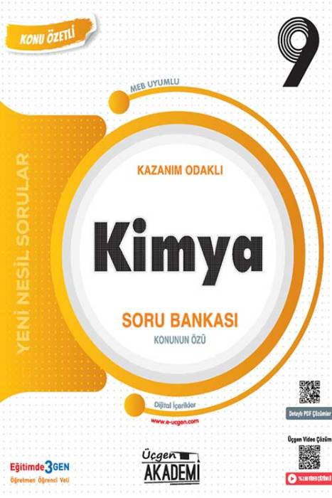 9. Sınıf Kimya Konunun Özü Soru Bankası Üçgen Akademi Yayınları