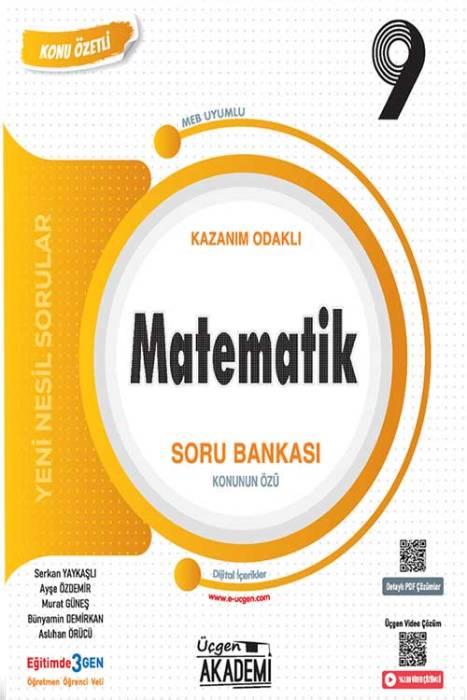 9. Sınıf Matematik Konunun Özü Soru Bankası Üçgen Akademi Yayınları