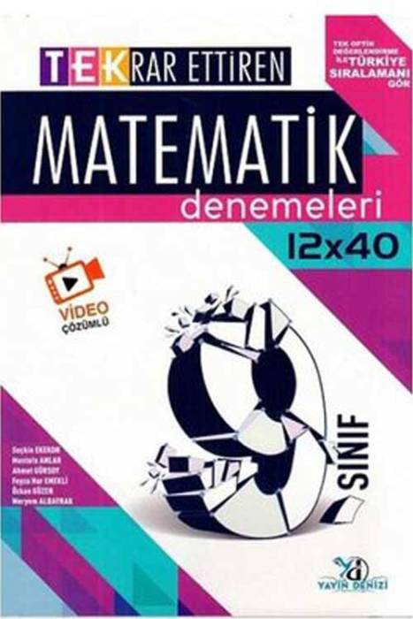 9. Sınıf Matematik TEK Serisi 12 x 40 Denemeleri Yayın Denizi Yayınları