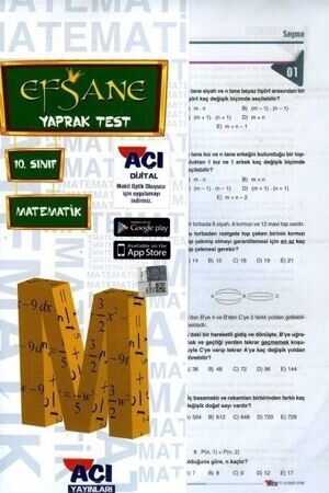 Açı 10. Sınıf EFSANE Matematik Çek Kopart Yaprak Test Açı Yayınları