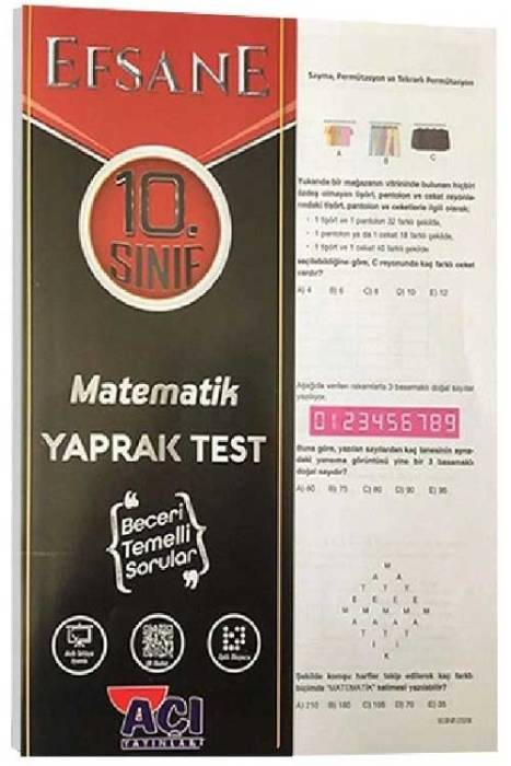 Açı 10.Sınıf Efsane Matematik Yaprak Test Açı Yayınları